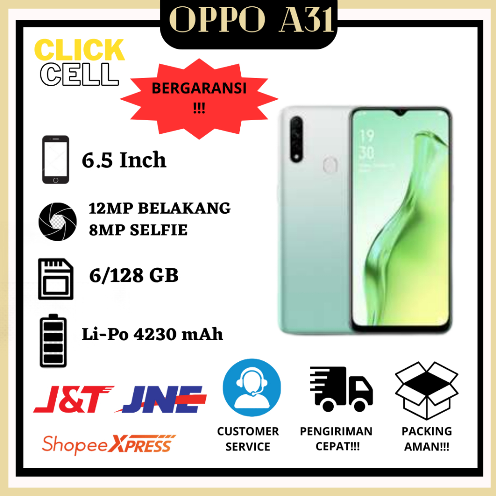 OPPO A31 RAM 8/256 GB DAN RAM 6/128 GB FULSET BERGARANSI TERMURAH