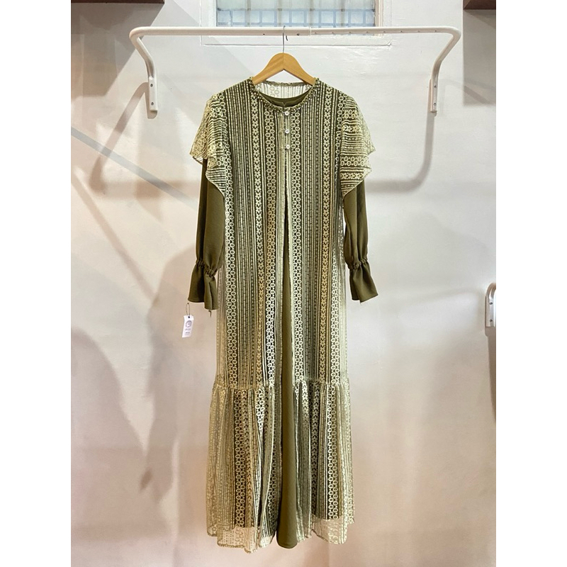 DRESS BROKAT - Warna army / lepas pasang
