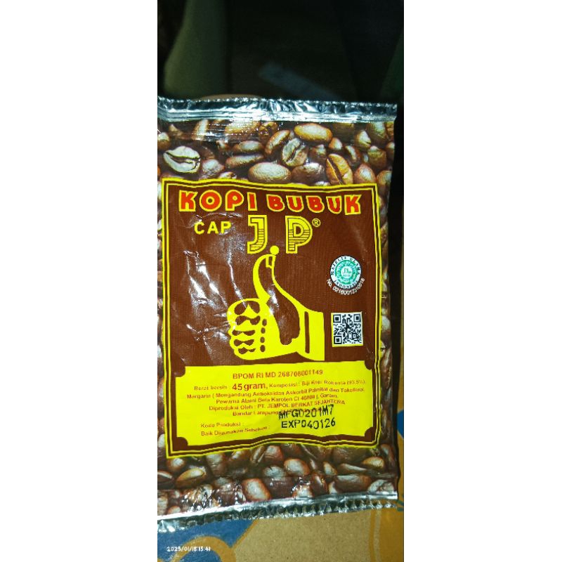 

Kopi Bubuk JP Lampung 45gr