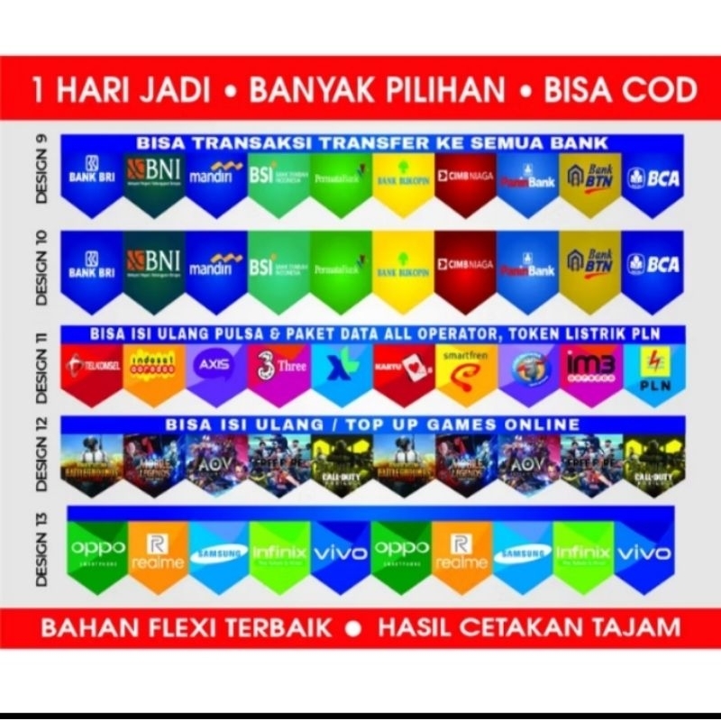 SPANDUK RUMBAI KONTER || BANNER TIRAI || BANNER GANTUNG