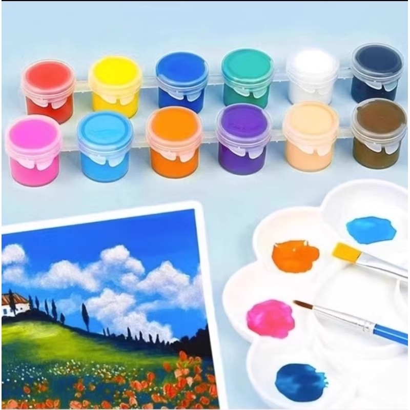 

cat akrilik set 6 Warna 12 Warna/cat air anak/Cat Akrilik Kanvas Lukisan Kanvas Cat Cat Akrilik 3ml