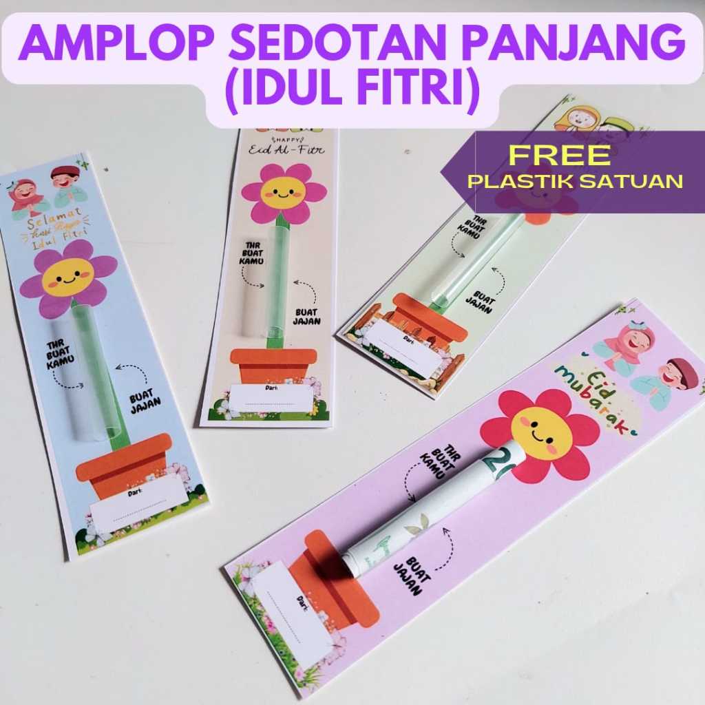 

(1 pcs) Amplop Lebaran Model Sedotan (Panjang)