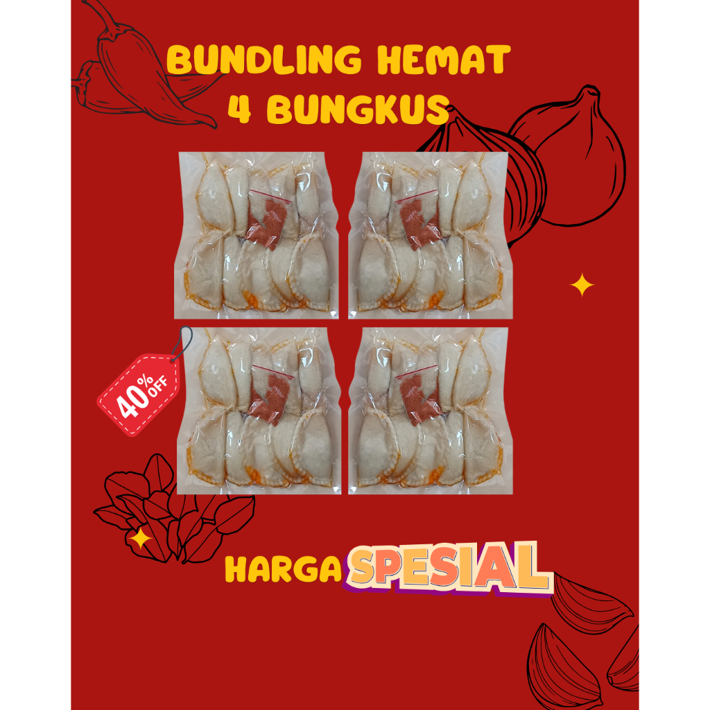 

Paket hemat 4 bungkus cireng isi/cireng isi ayam pedas/cireng goreng & kuah