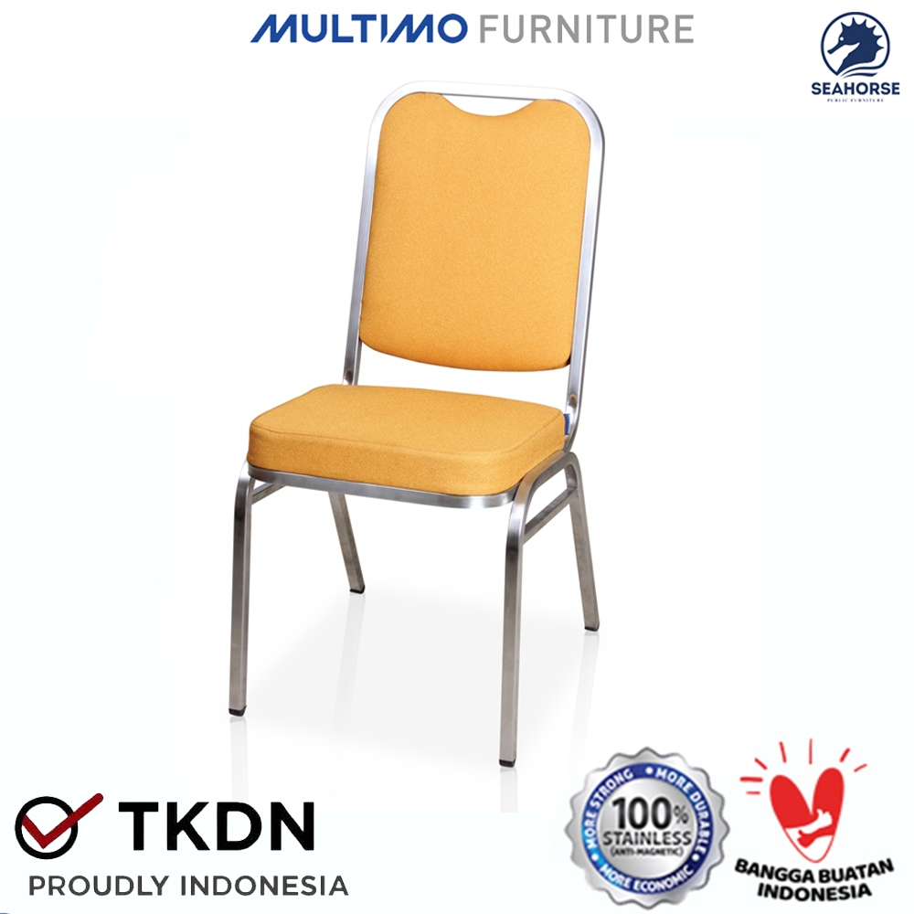 Kursi Susun Hotel Chair Kursi Gereja Stainless Chair Kursi Resto Banquet Chair - Seahorse KING Stain