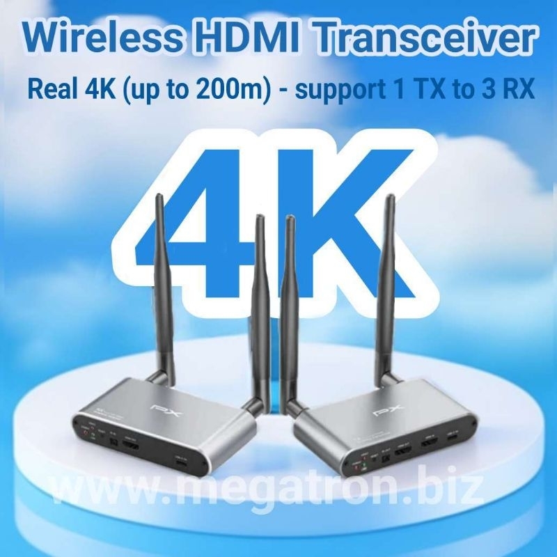 4K Wireless HDMI Transmitter - Receiver (support 1 TX to 3 RX) - compact design