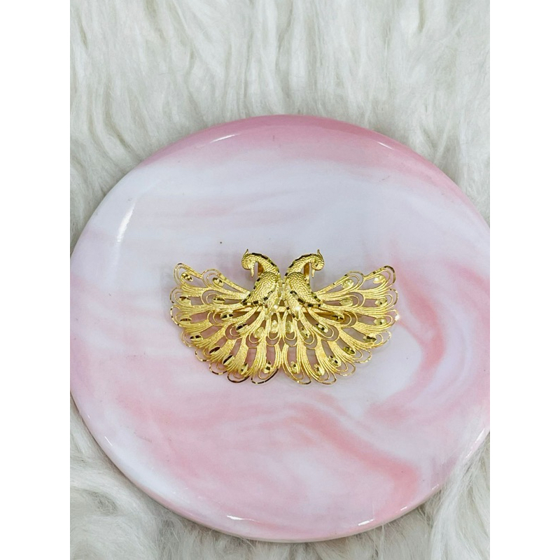 bros pin burung merak double terbaru emas asli kadar 700