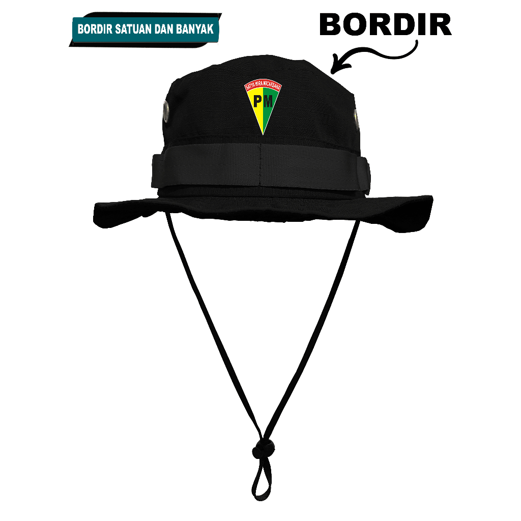 Topi Rimba Topi Gunung Bordir Logo Polisi Militer Premium Ithinkclothing