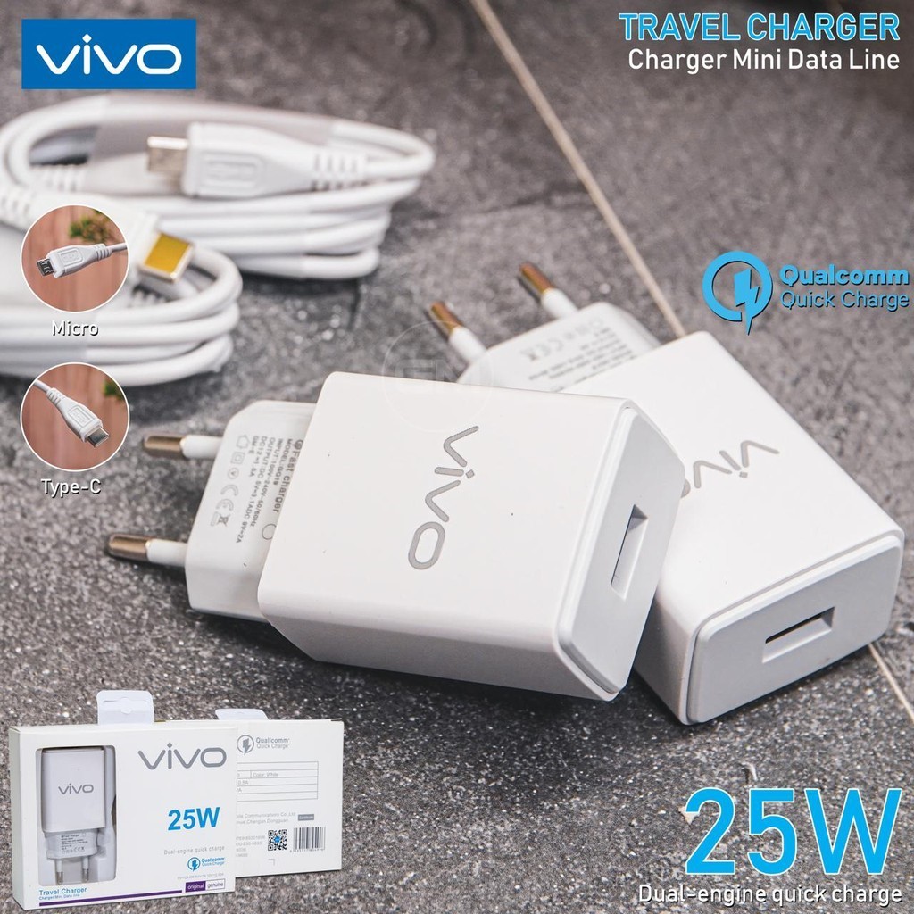 Charger Vivo Ak933 25w USB Type C dan Micro Harga Termurah