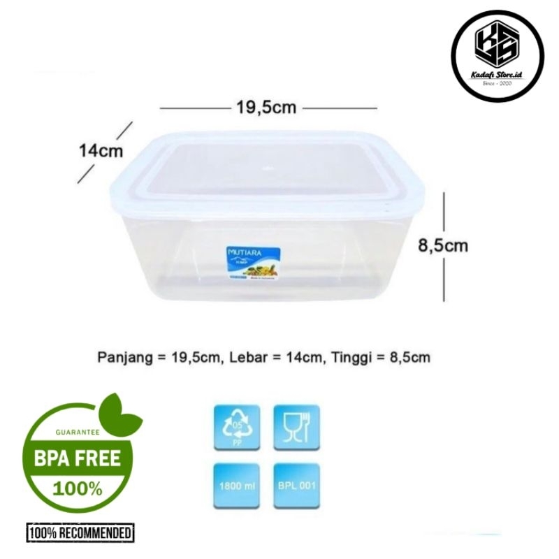 Toples Kmp Mutiara Kotak | Toples kotak Bening | Toples jajanan | Box penyimpanan| Toples KMP Mutiar