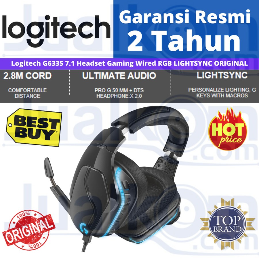 LOGITECH G633S 7.1 G 633S RGB Lightsync  Gaming Headset