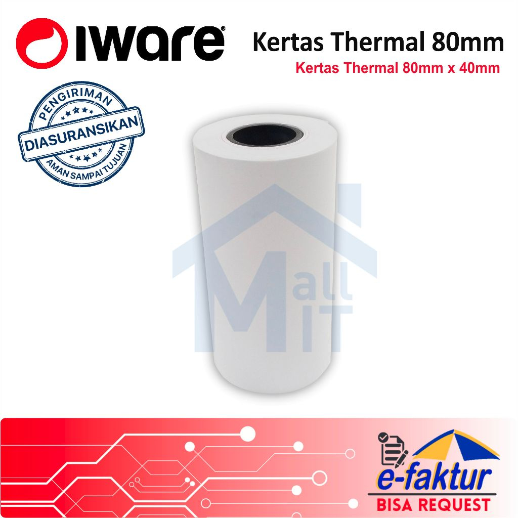 

MALLIT IWARE ULTRON Kertas Thermal Printer Kasir Paper 80mm Tm-T82X TMT82X Premium Quality