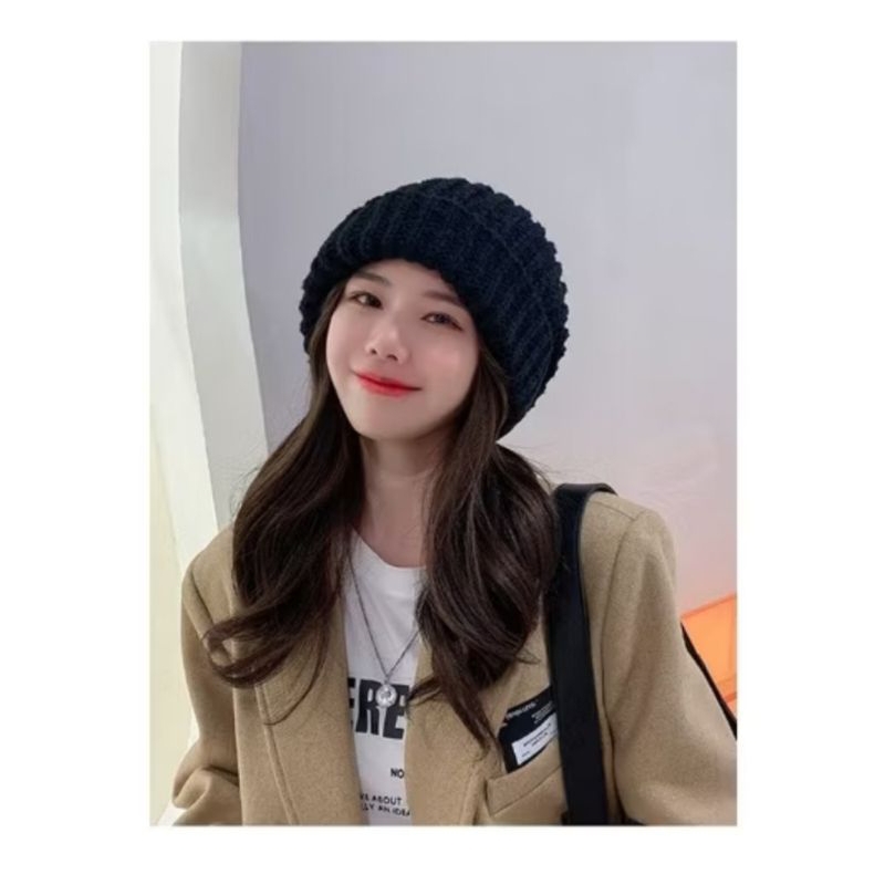 topi Kupluk Rajut Wanita Musim Dingin