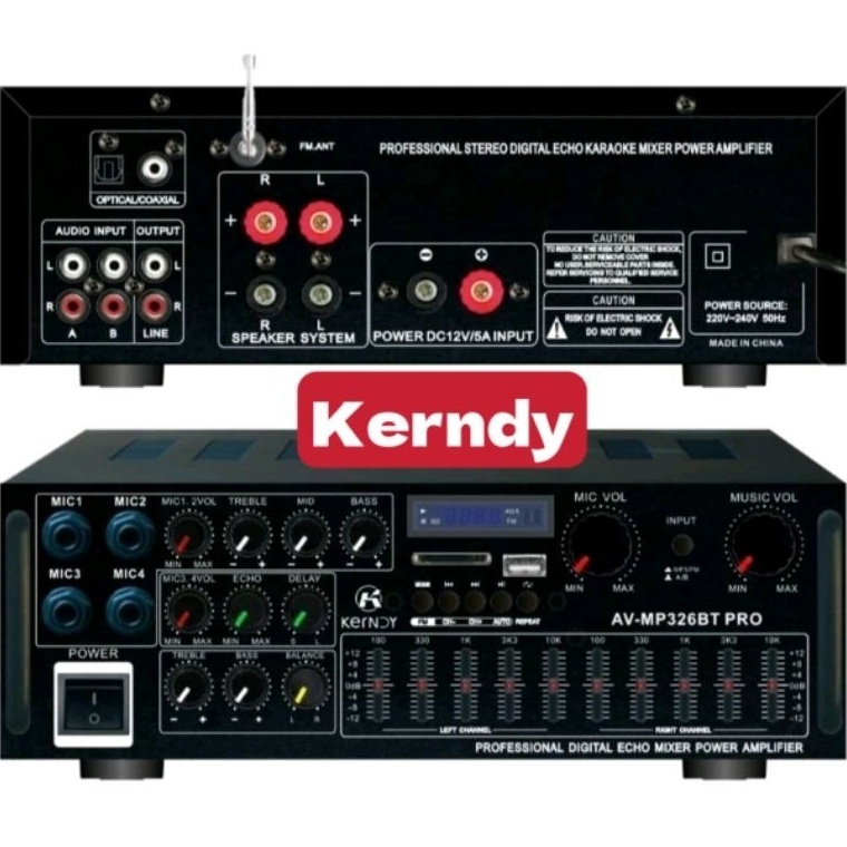 Sangat Nyaman Amplifier KERNDY Bluetooth EQ Audio Karaoke Home Theater KERNDY amplifier AVMP326BT
