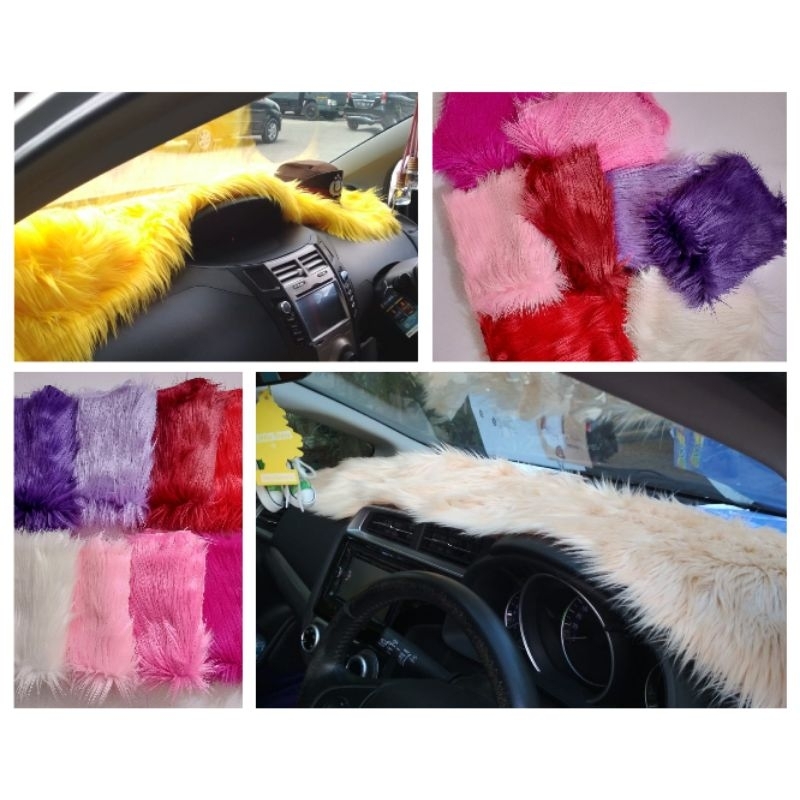 Alas taplak dashboard mobil bulu korea universal, taplak dashboard mobil bulu korea lembut panjang u
