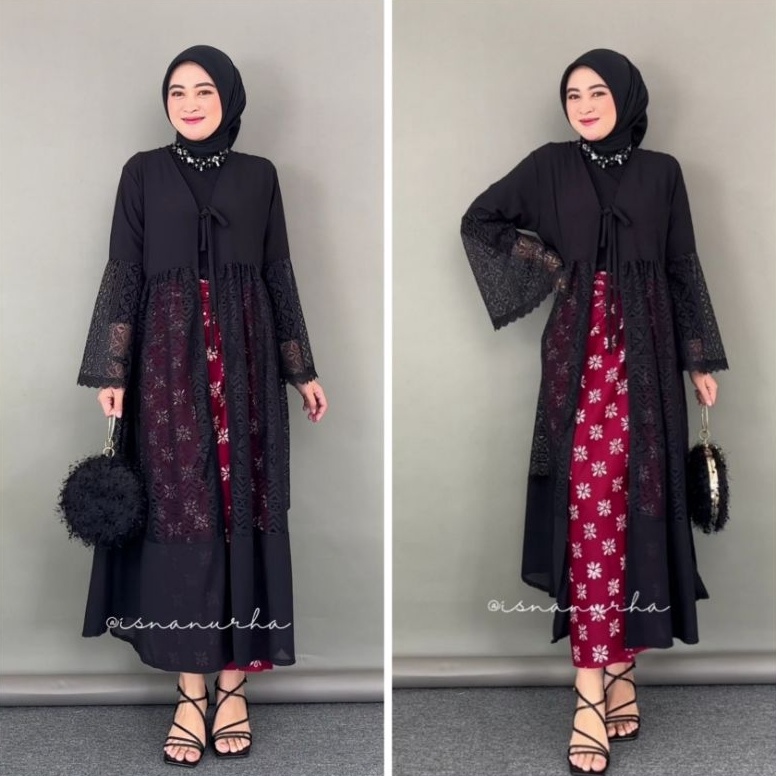 Terbaru Cica Outer Brukat Cardigan Brokat Lengan Panjang atasan outher brukat Outer Brokat outer Tul