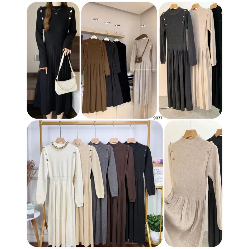 Pgmta Grosir dress import Kode 9077 serian isi 5 pcs