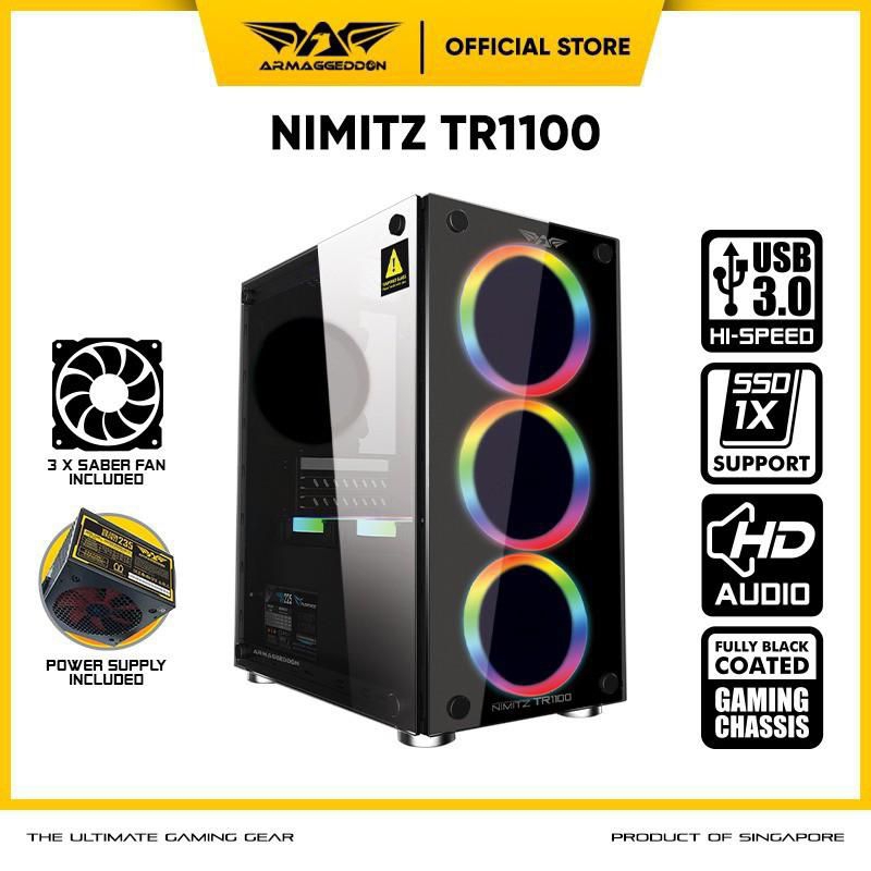 Armaggeddon Nimitz TR1100 Micro ATX Gaming PC Case With PSU & Co
