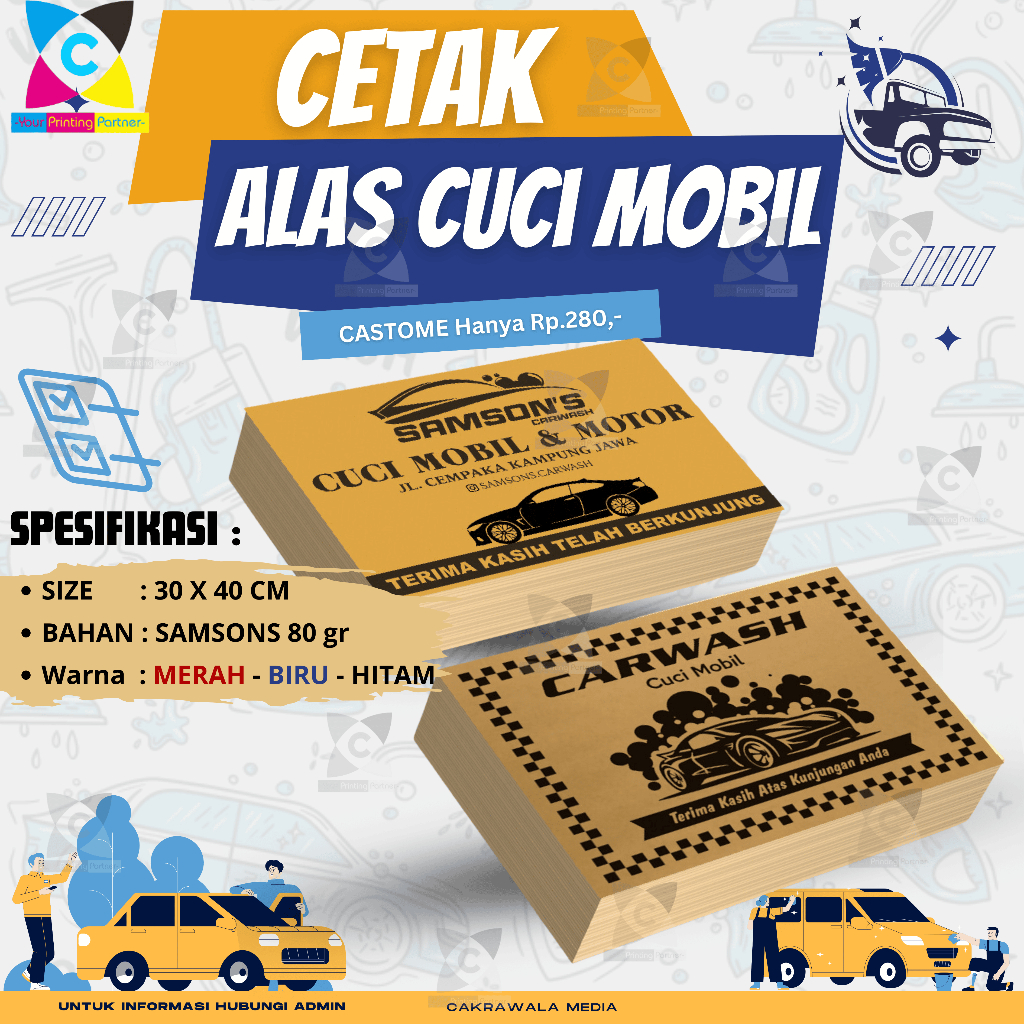 

CETAK KERTAS ALAS KAKI CUCI MOBIL (Bebas Pilih WARNA)