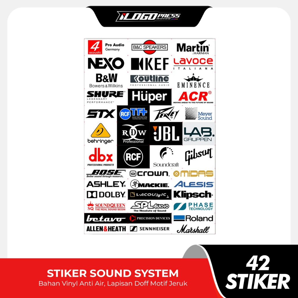 

Stiker Sound System Operator Sound - ACC - Isi 42 Stiker - RDW Midas JBL ACR
