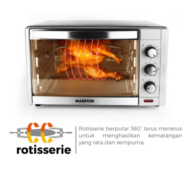 MASPION OVEN LISTRIK TOASTER ROTISERRIE MOT-2002W/MOT2002W PEMANGGANG 20 LITER MOT 2002 W BIG CAPACI