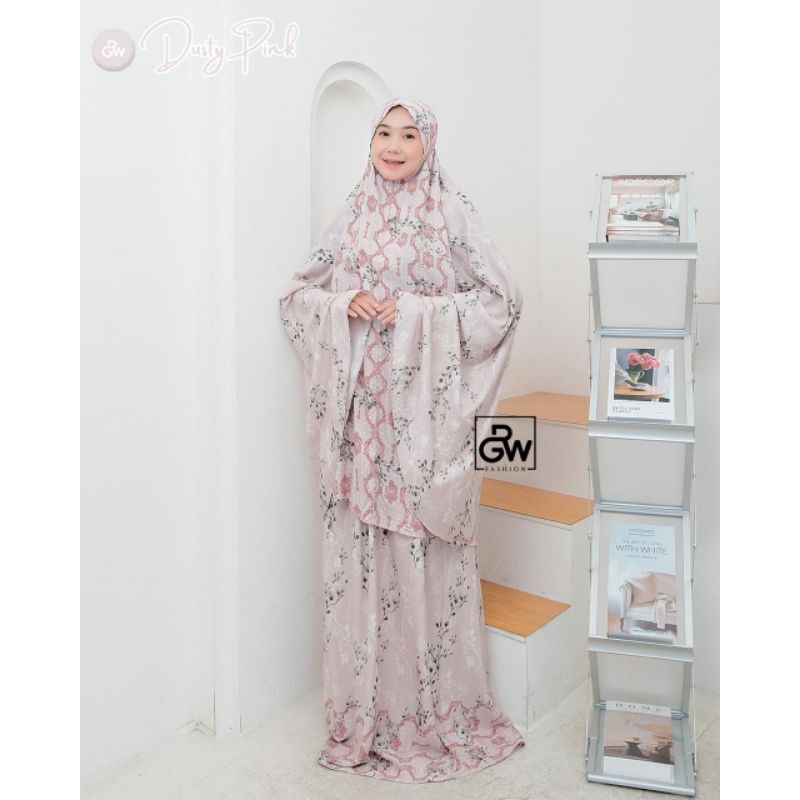 MUKENA RAYON SUMAYAH MOTIF BUNGA ABSTRAK RAYON TWILL