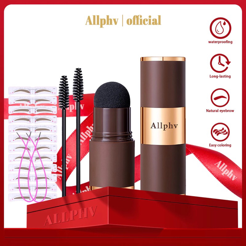 ALLPHV Eyebrow Kit - Paket Cetakan Alis Tali Karet Tempel Eyebrow Powder Waterproof