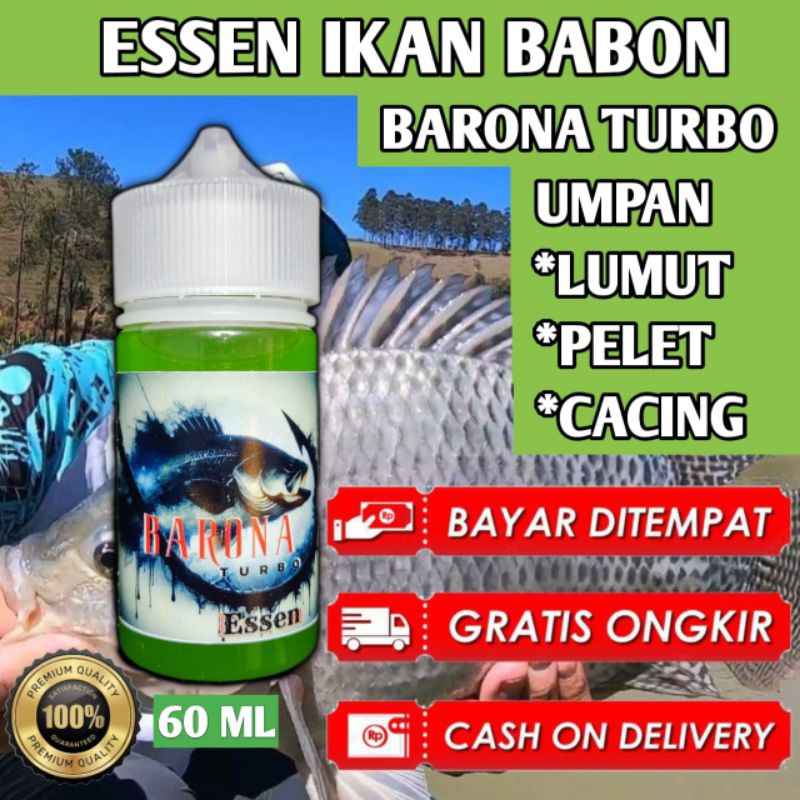 ESSEN BARONA TURBO 60ML SUPER AMPUH IKAN NILA LIAR MUJAER IKAN MAS IKAN LELE IKAN SUPER BABON ESEN L