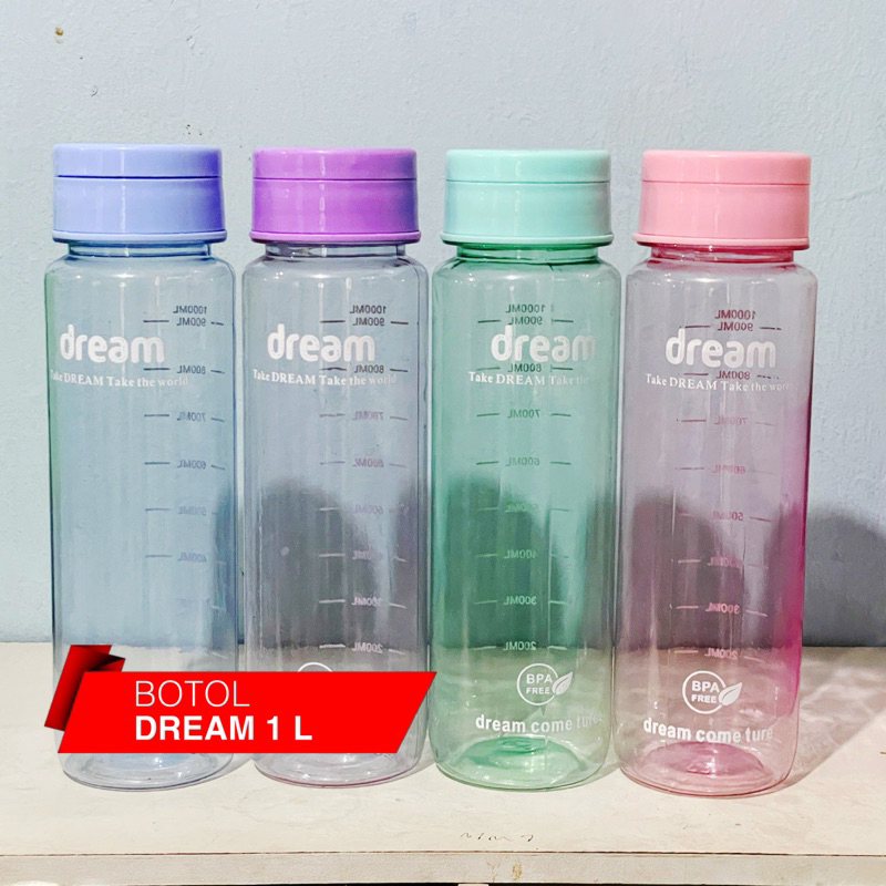 Botol Air Minum Botol My Dream 1 LITER Botol Sport Warna Warni Botol Kulkas