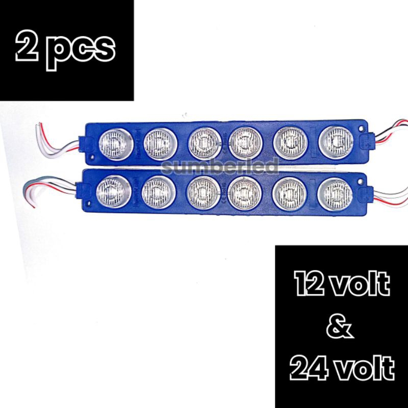 2 pcs LED 6 mata 12 volt dan 24 volt lampu LED 6 mata kolong truk bus motor mobil