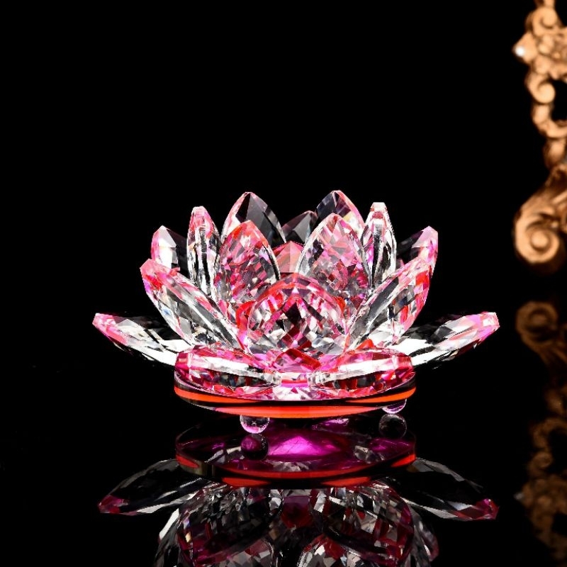 Heavenly Lotus Teratai Kristal Hiasan Dekorasi Pajangan Bunga Teratai Kristal Crystal Religius