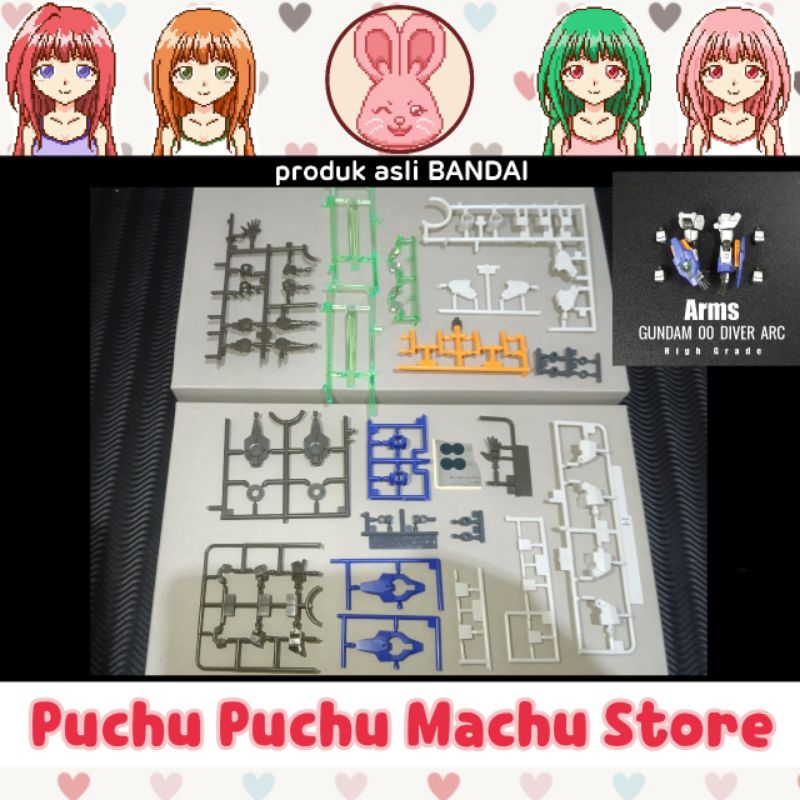 Part Arms (Lengan) + Arc Bracers & Efek dari HG HGGBM 1/144 GUNDAM 00 DIVER ARC (asli BANDAI) Gundam