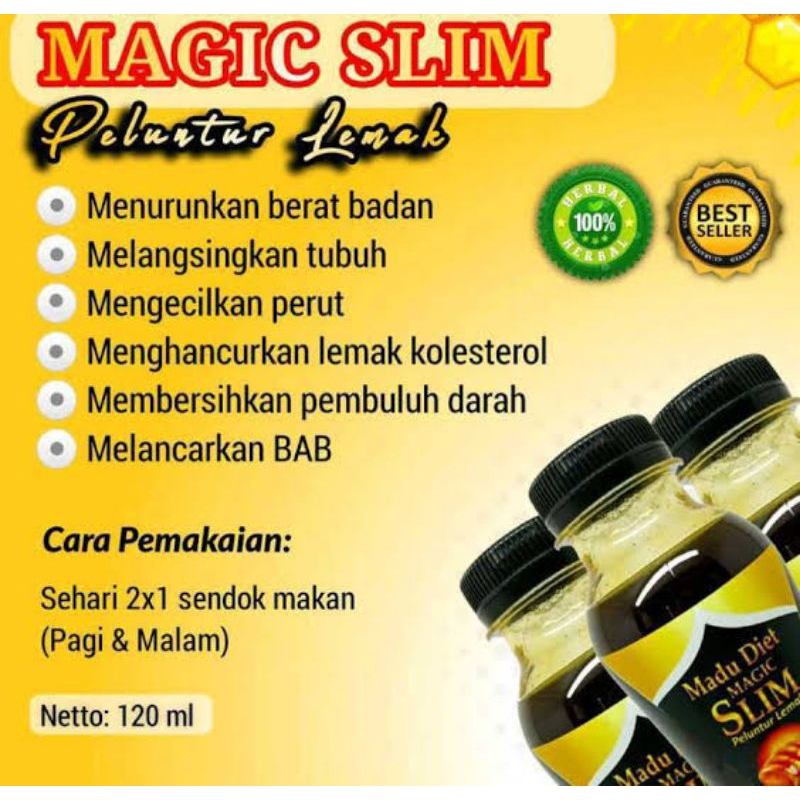 MADU DIET MAGIC SLIM PELUNTUR LEMAK ATASI PERUT BERGELAMBIR