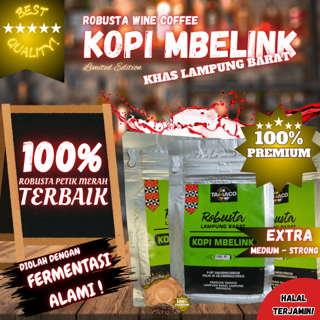 

Kopi Lampung | Kopi Bubuk | Kopi Lampung Robusta Wine Premium 100% Original | 100 Gram