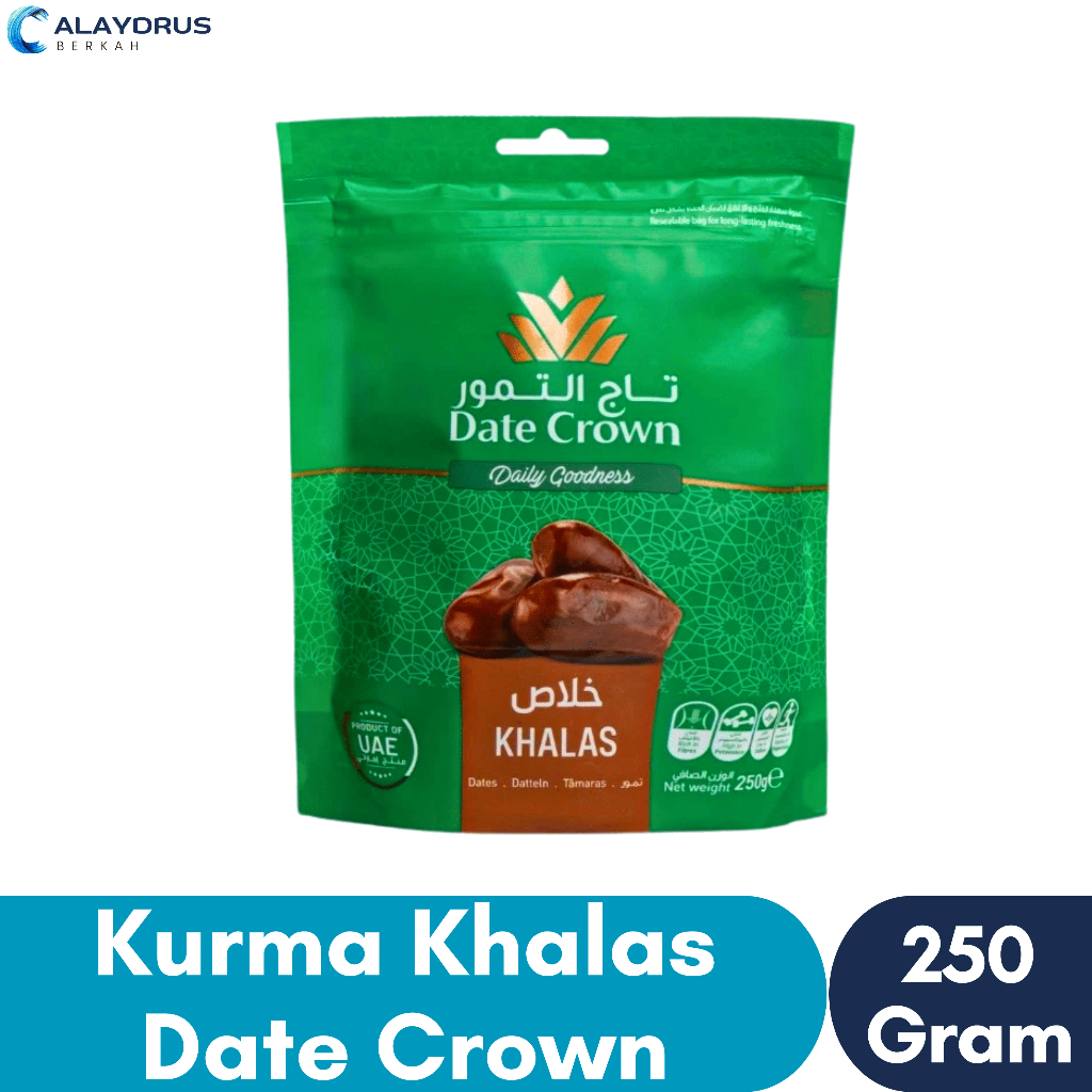 

Kurma Date Crown Khalas 250 Gram | Kurma Asli 100% Original Premium Quality Oleh Oleh Haji Dan Umroh
