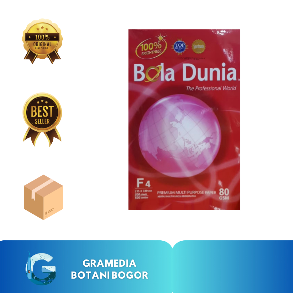 

Gramedia Bogor - Kertas HVS Boladunia FC Berat 80 gram ukruan F4 215X330