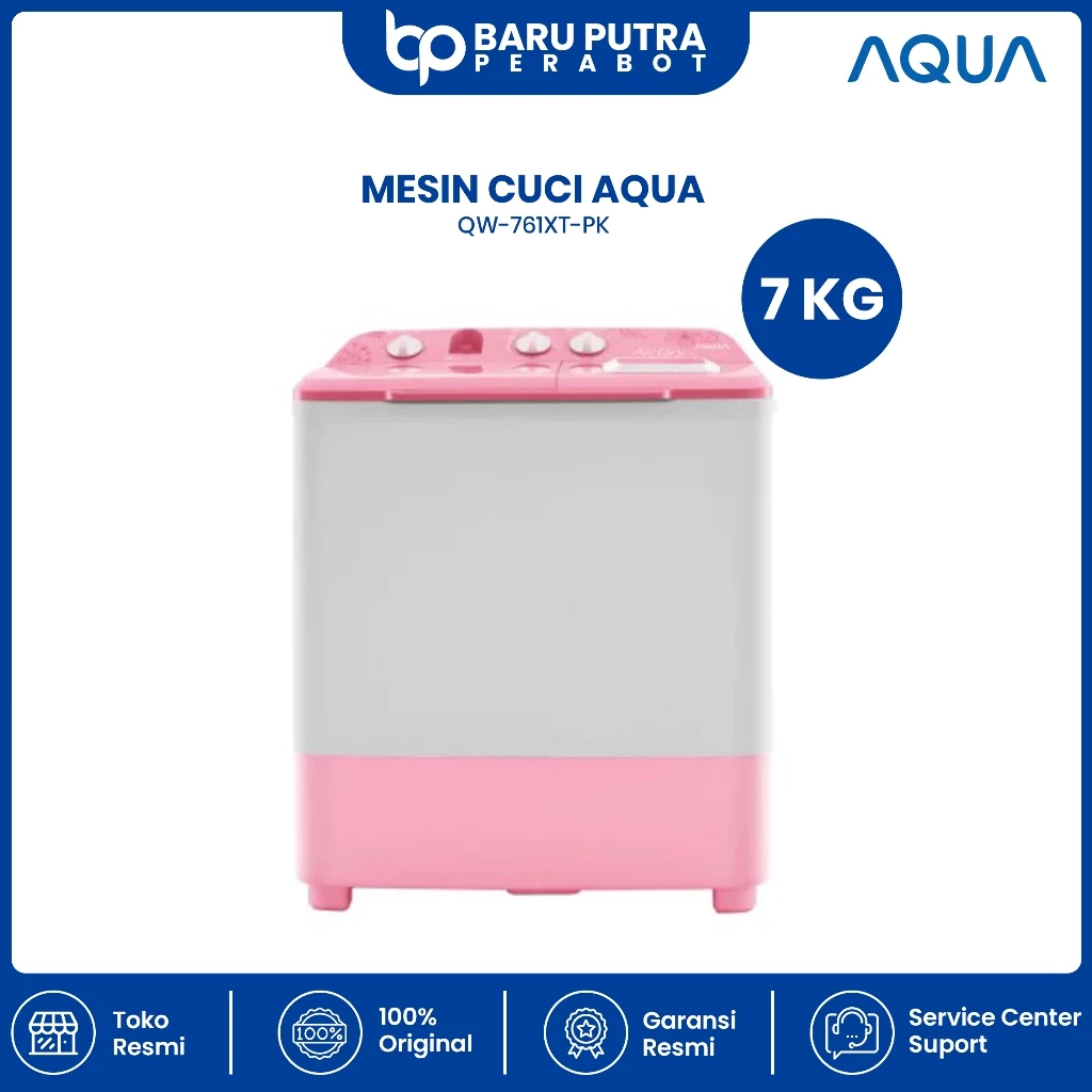 AQUA Mesin Cuci 2 Tabung Kapasitas 7 Kg QW-761XT-PK