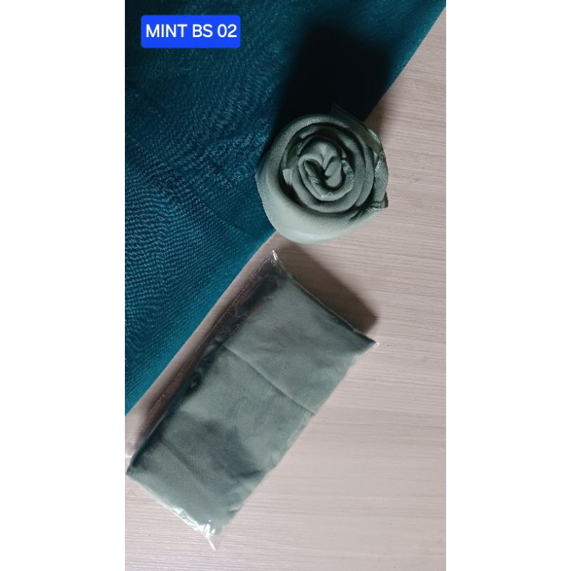 Jilbab segi empat hijab kerudung warna Mint BS02 bella square bahan polycotton