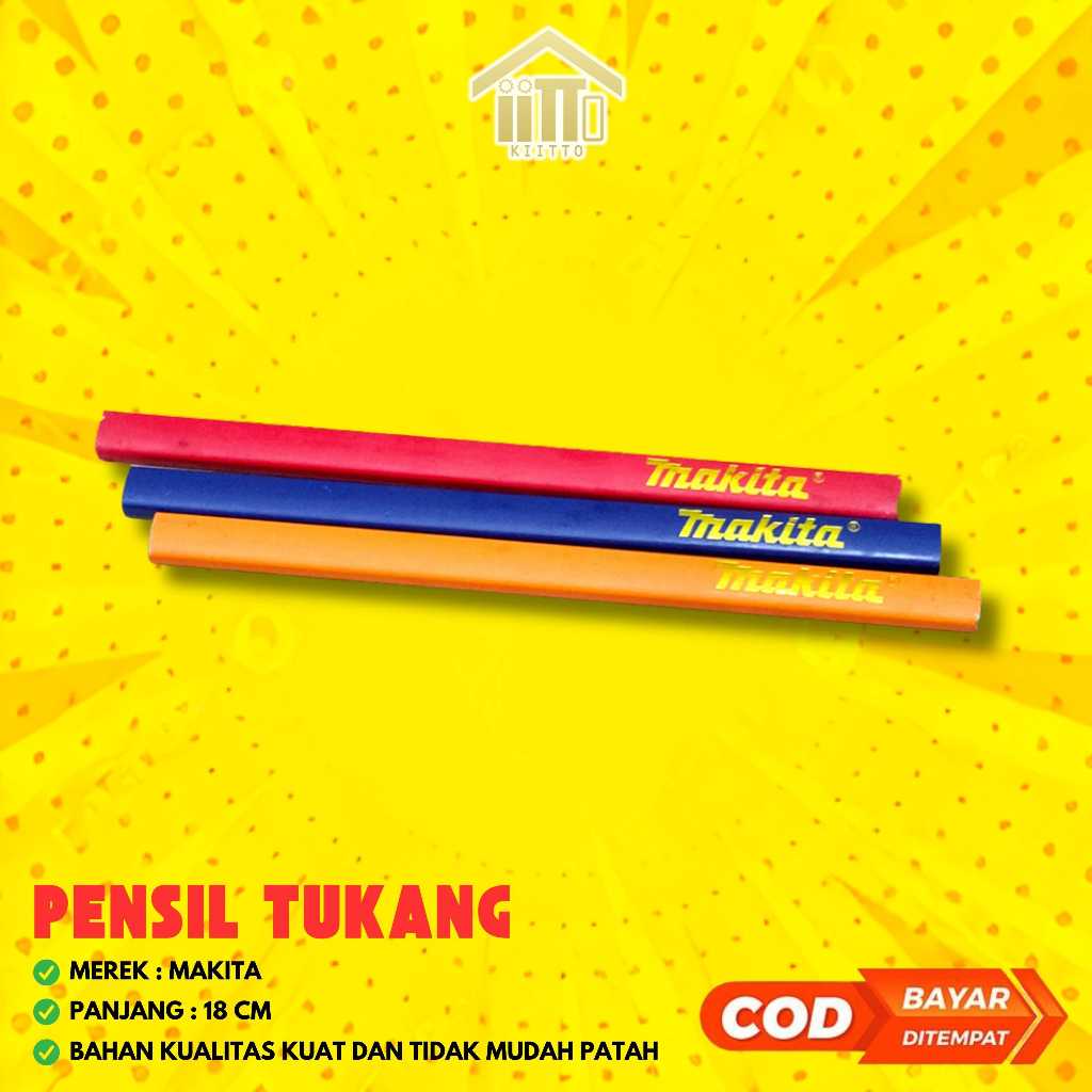 

PENSIL TUKANG MAKITA / CARPENTER PENCIL TUKANG TERMURAH & TERBAGUS / PENSIL TUKANG KAYU MAKITA / PINSIL TUKANG MAKITA TERMURAH