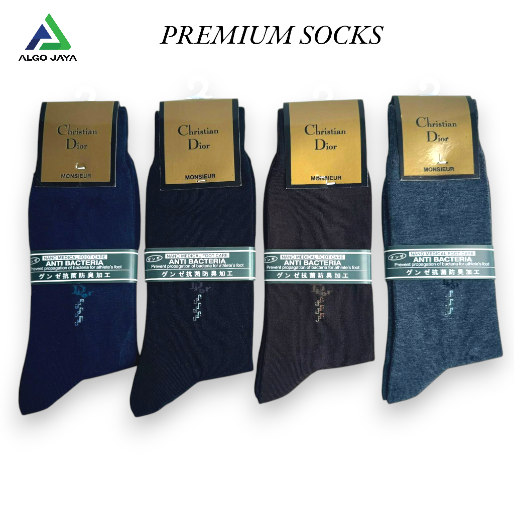 Kaos Kaki Panjang Pria Kerja Kantor, Mensocks Motif Dior Size Dewasa Anti Bacterial Premium Quality