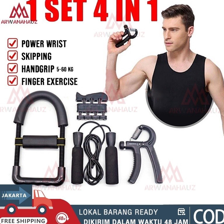 22LANGSUNG ATC Hand Grip Set Handgrip 56kg Gym Set Fitness Tangan Skipping Adjustable Power Wrist 98