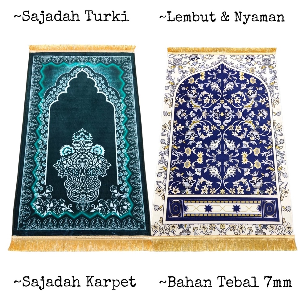 22 Ready COD Sajadah Turki Turkey Sajadah Tebal Sajadah Karpet Premium Size 7x11cm