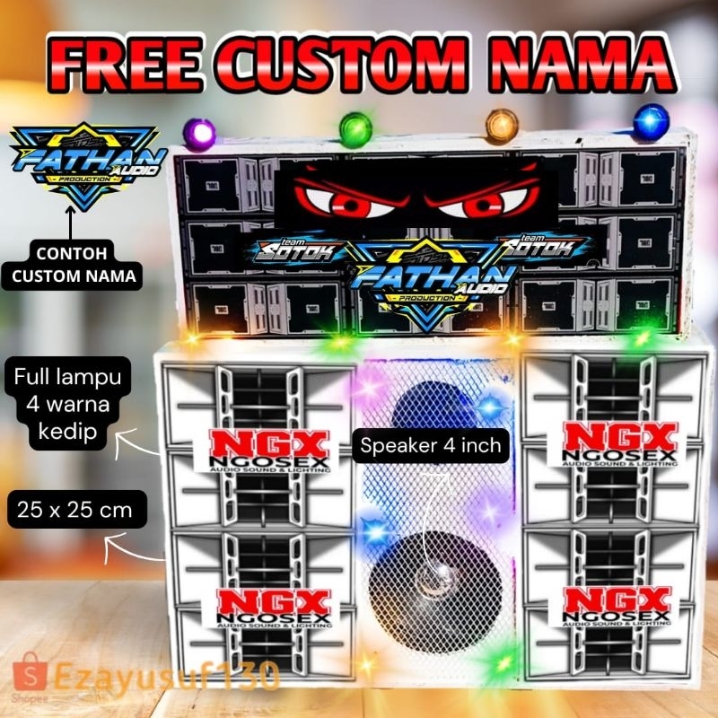 MINIATUR SOUND speaker sub woofer full bas nrotok tok tok mainan Musik Free Custom nama Besar Sound 