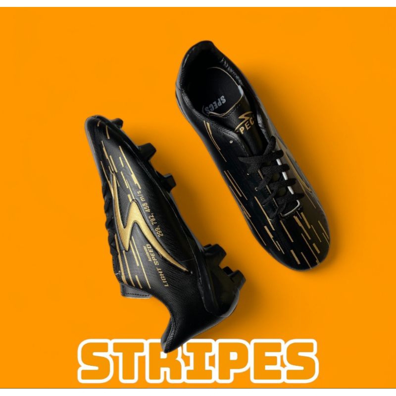 sepatu bola specs lightspeed black gold in