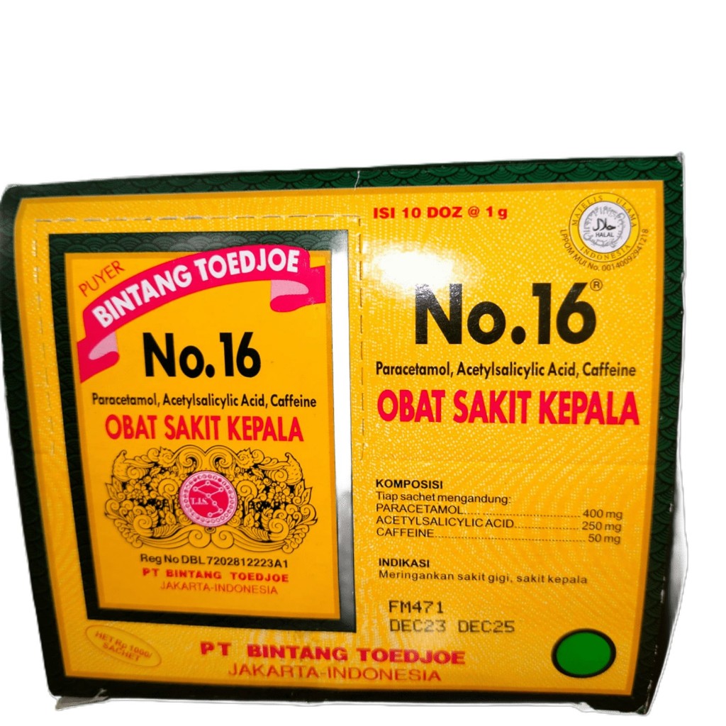 PUYER BINTANG TOEDJOE NO 16 OBAT SAKIT KEPALA PUYER BINTANG TUJUH l HARGA SACHET