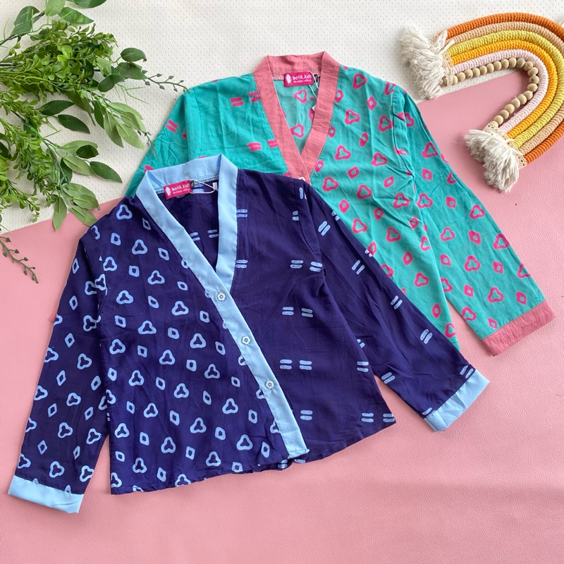 BATIK KIDS Blouse Batik Anak Kimono Yaya Lengan Panjang Mix Motif Bahan Rayon Adem