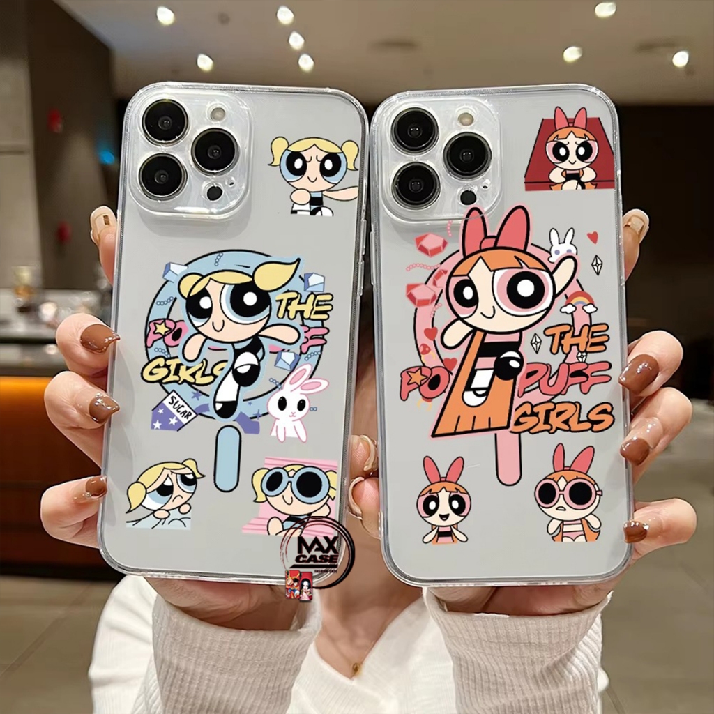 #M22 Case Bening Iphone 11 Motif Puff Girls Compitaibel With - Silikon Hp Protec camera - Ready ALL 