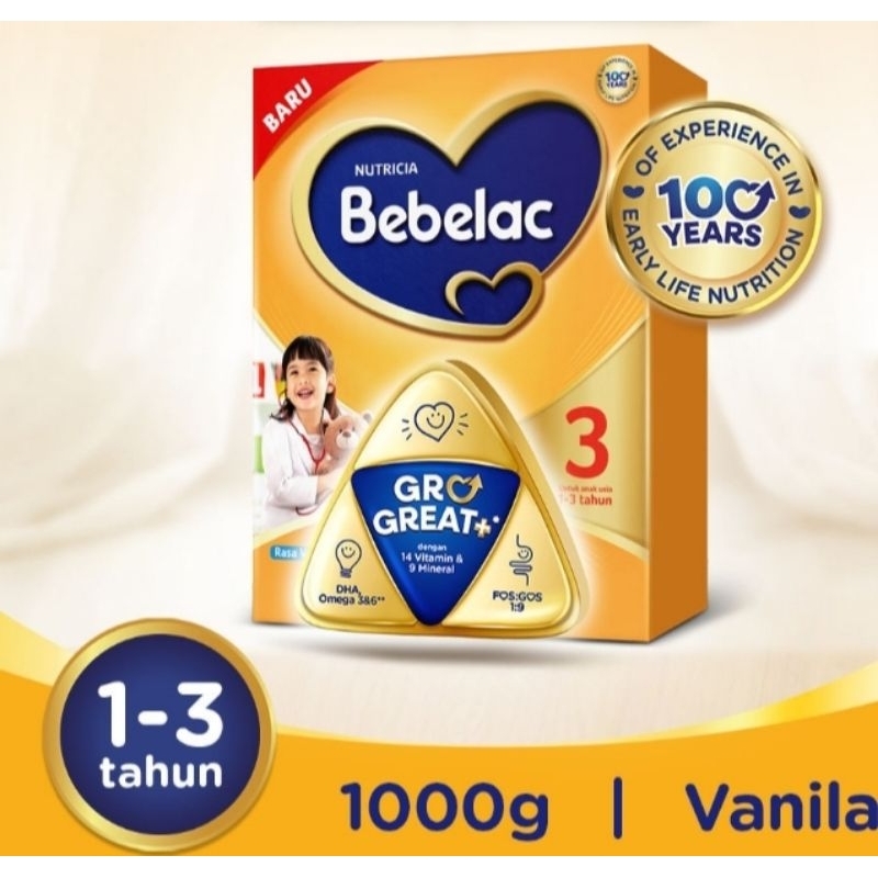 

Bebelac GroGreat+ Susu bubuk pertumbuhan vanilla 1 kg