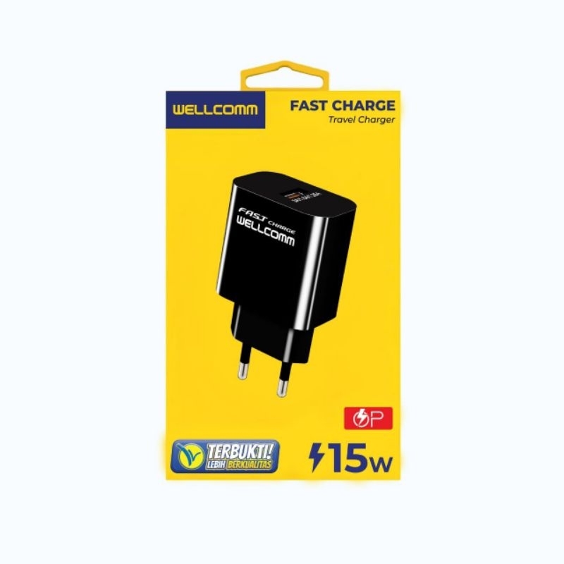 Charger Single USB Wellcomm Fast Charger OP 15W + Kabel Type C Wellcomm