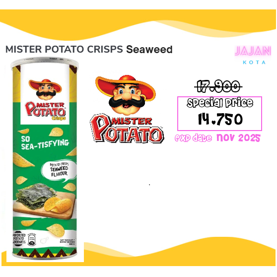 

Mister Potato Crisps Seaweed 80 gram