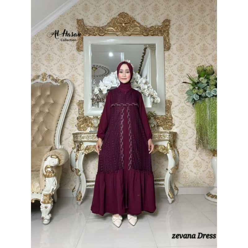 DRESS PESTA ANAK TANGGUNG BY AL HASAN MODEL LEBARAN REMAJA ELINA ASYILA